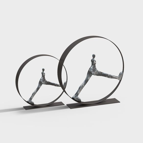 地面的大型雕像