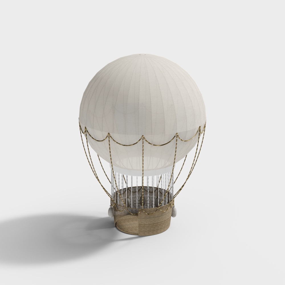 Charming Low-Poly Hot Air Balloon 3D model