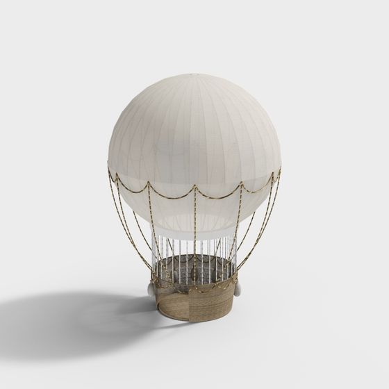 Charming Low-Poly Hot Air Balloon 3D model