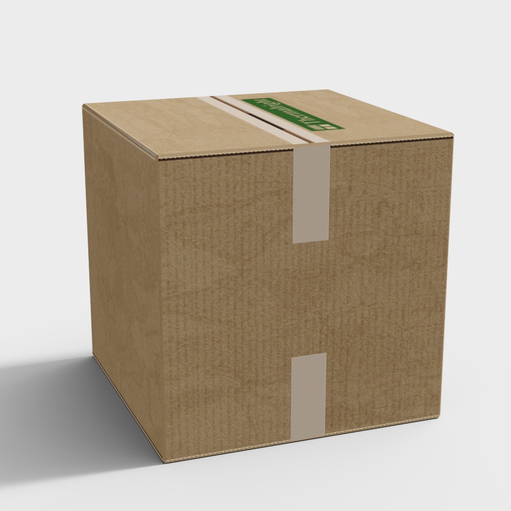 Realistic Cardboard Box 3D model