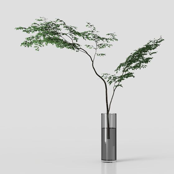 Elegant 3D Model Tree in Glass Jar