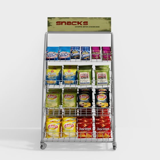 Vibrant Snack Display Rack 3D Model