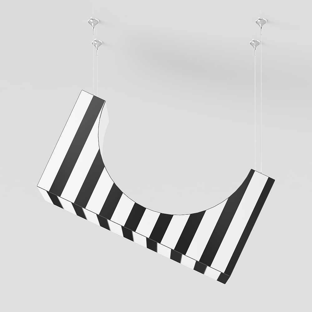 Black and White Low Poly Hanging Chair – Minimalist Design