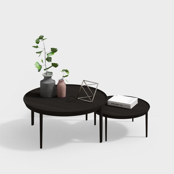 Modern Round Table Set 3D model