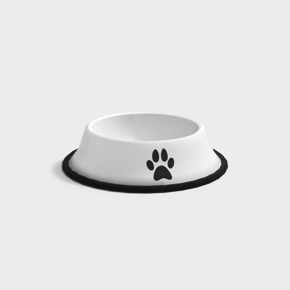 White pet bowl