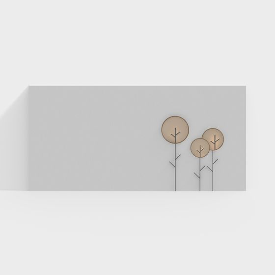 모던 미니멀리스트 식물 장식 배경 벽