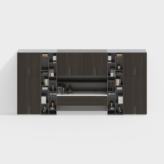 イタリアの本棚とデスクの組み合わせ