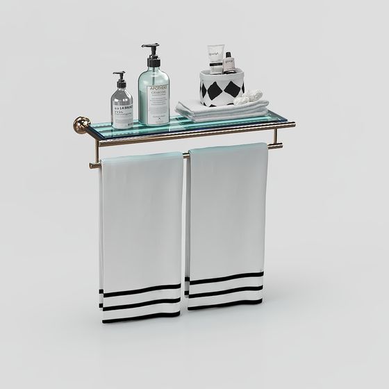 Stylish Bathroom Towel Rack 3D model