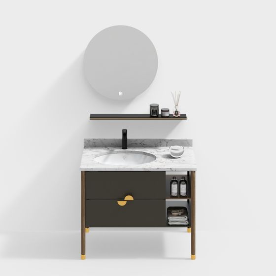 Modern Minimalist Bathroom Cabinet 3D model