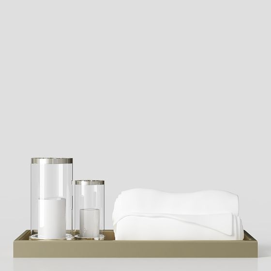Minimalist Nightstand Decor Set 3D model