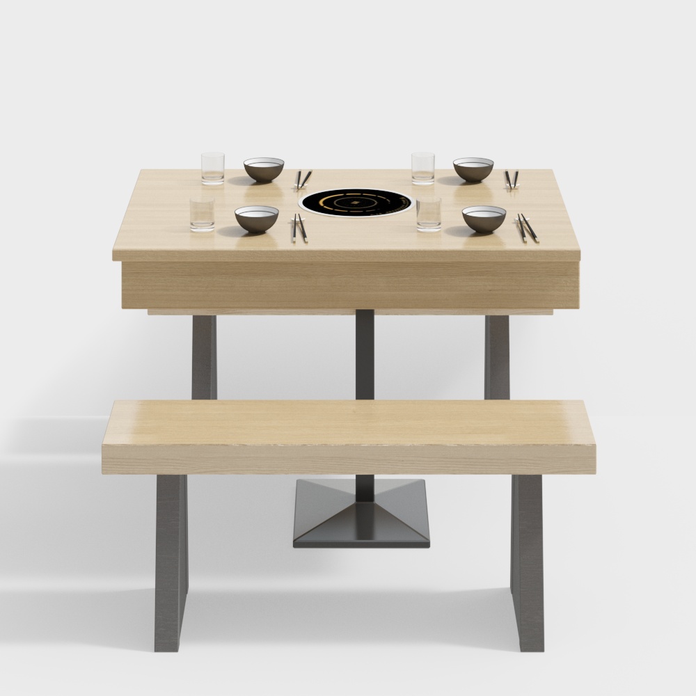 Набор стола и стульев для китайского ресторана с горячей едой