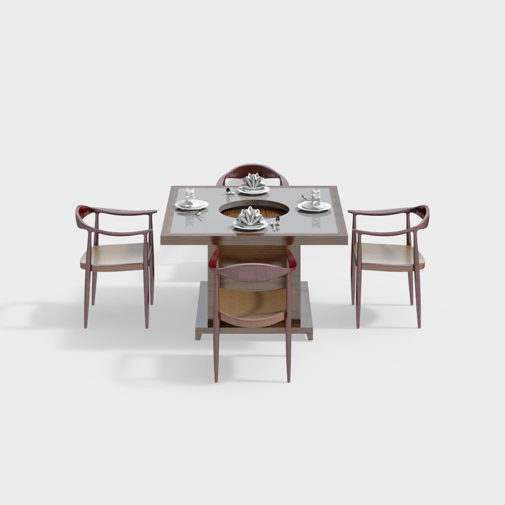 Комплект стола и стульев для китайского ресторана с горячим источником