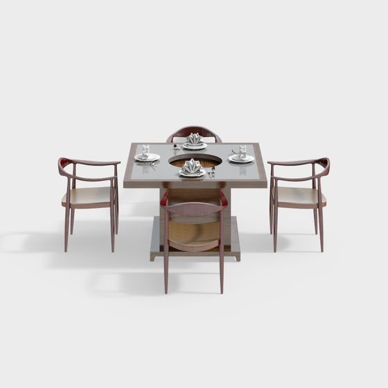 Комплект стола и стульев для китайского ресторана с горячим источником