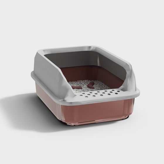 Caja de arena rosa para gatos