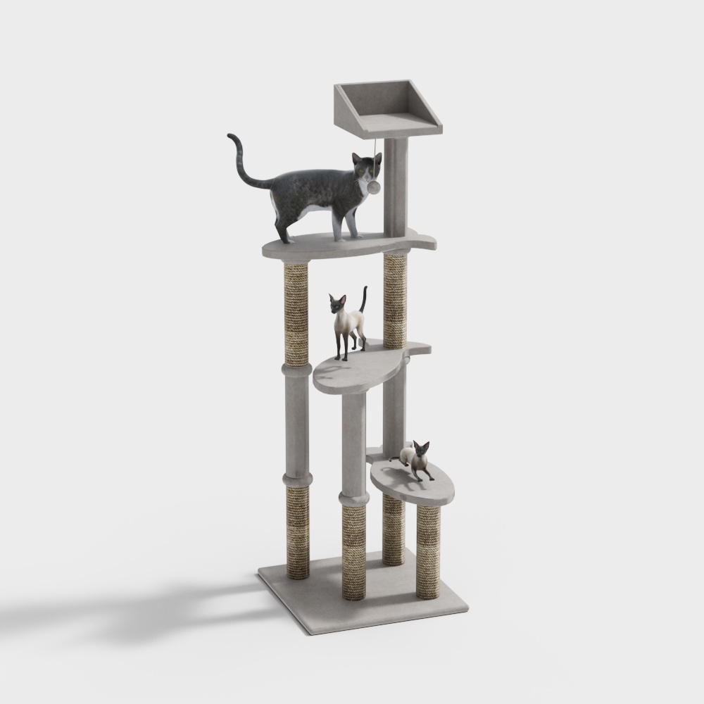 Mô hình cá hình mèo màu xám