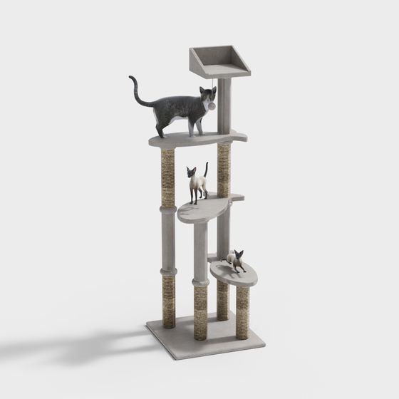 Mô hình cá hình mèo màu xám