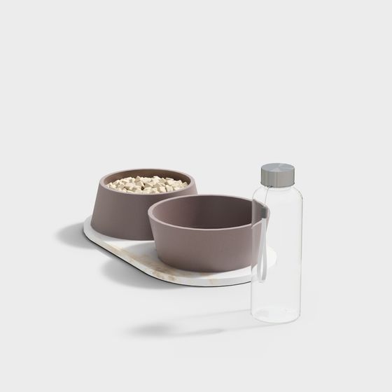 Minimalist Pet Feeding Station 3D model