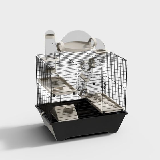 Stylish Hamster Cage 3D model for Modern Spaces