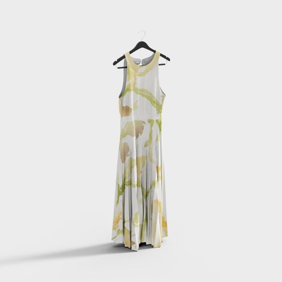 Summer Breeze Low-Poly Dress 3D model for Designers