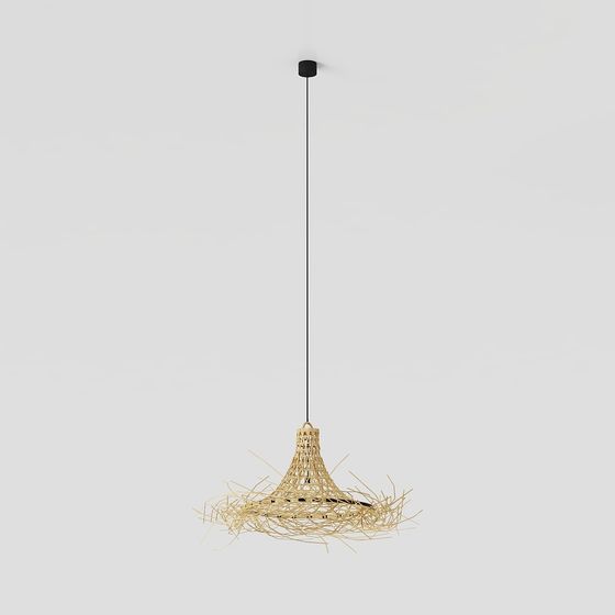 Natural Bamboo Pendant Lamp 3D model