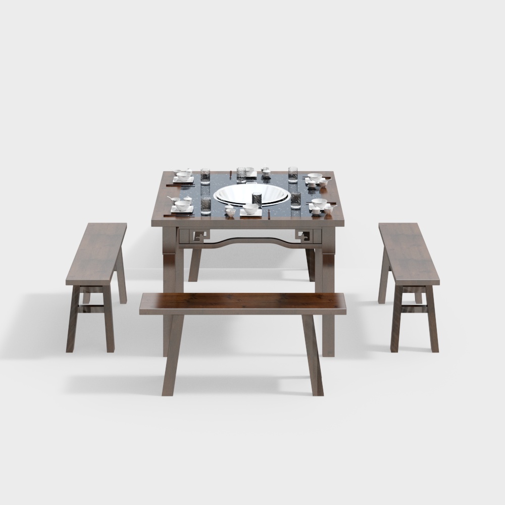 Набор столов и стульев для китайского ресторана с горячим горшком