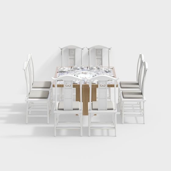 Elegant Dining Table 3D Model