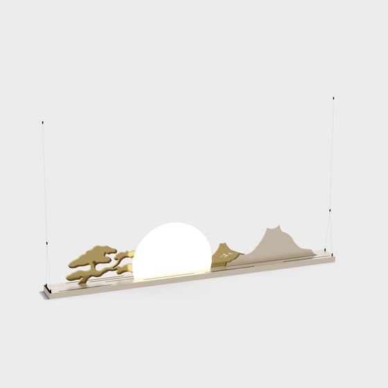 Eastern Aesthetic Folding Screen 3D model