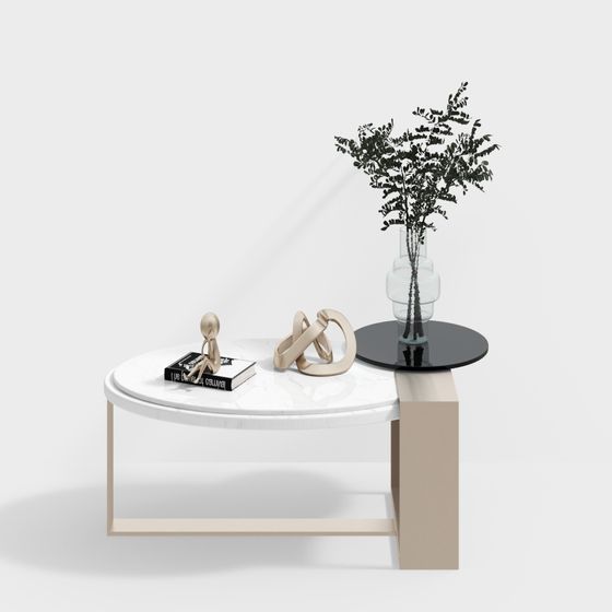 Minimalist Living Room Side Table 3D model