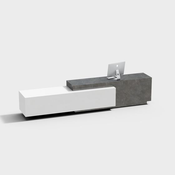 Stylish Low-Poly Office Desk 3D model