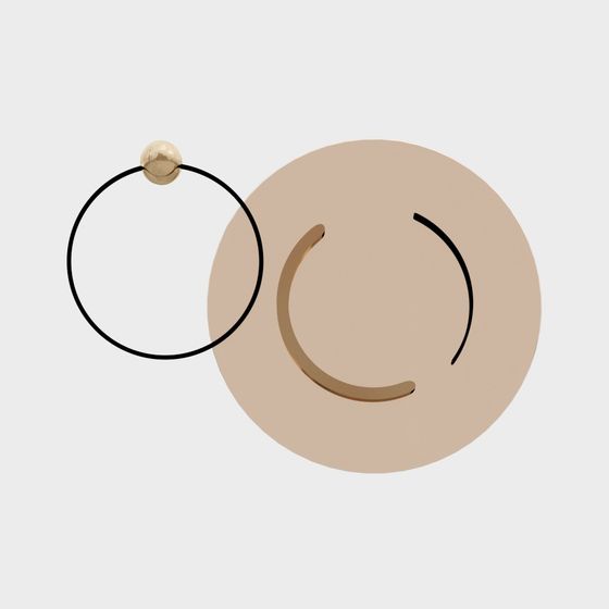 Elegant Rondo Earrings 3D model