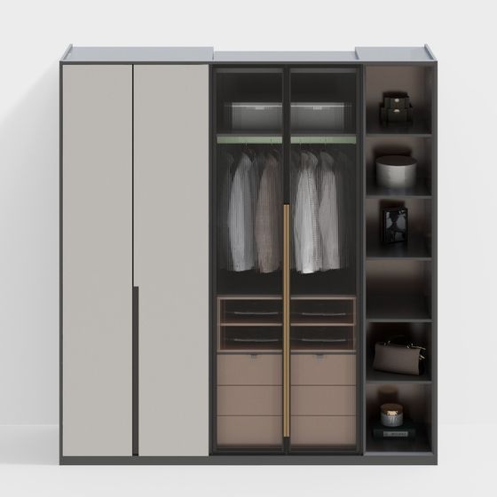 Modern Minimalist Wardrobe 3D model