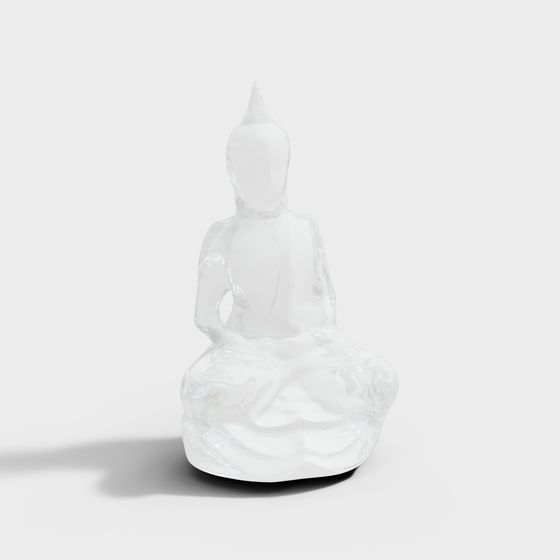 Crystal Buddha 3D model for Tranquil Spaces