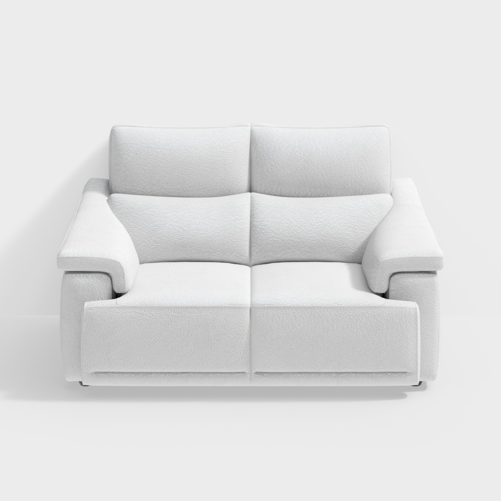 NATUZZI C070 Brama White leather love seat