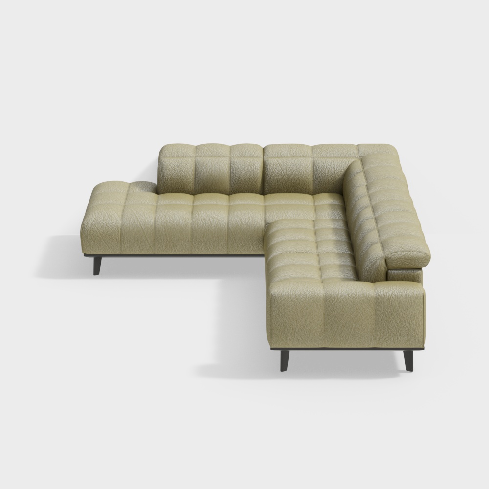 Комбинированный диван из зеленой кожи NATUZZI C141 Authentic