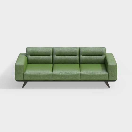 Stylish Low-Poly Green Sofa 3D model