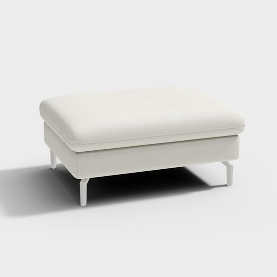 ナツッジ C083 プレムラ ホワイトレザーソファスツール