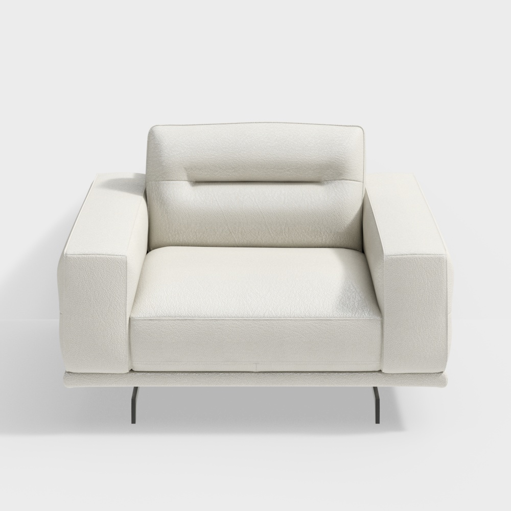 Canapé en cuir beige et blanc C018 Audacia NATUZZI