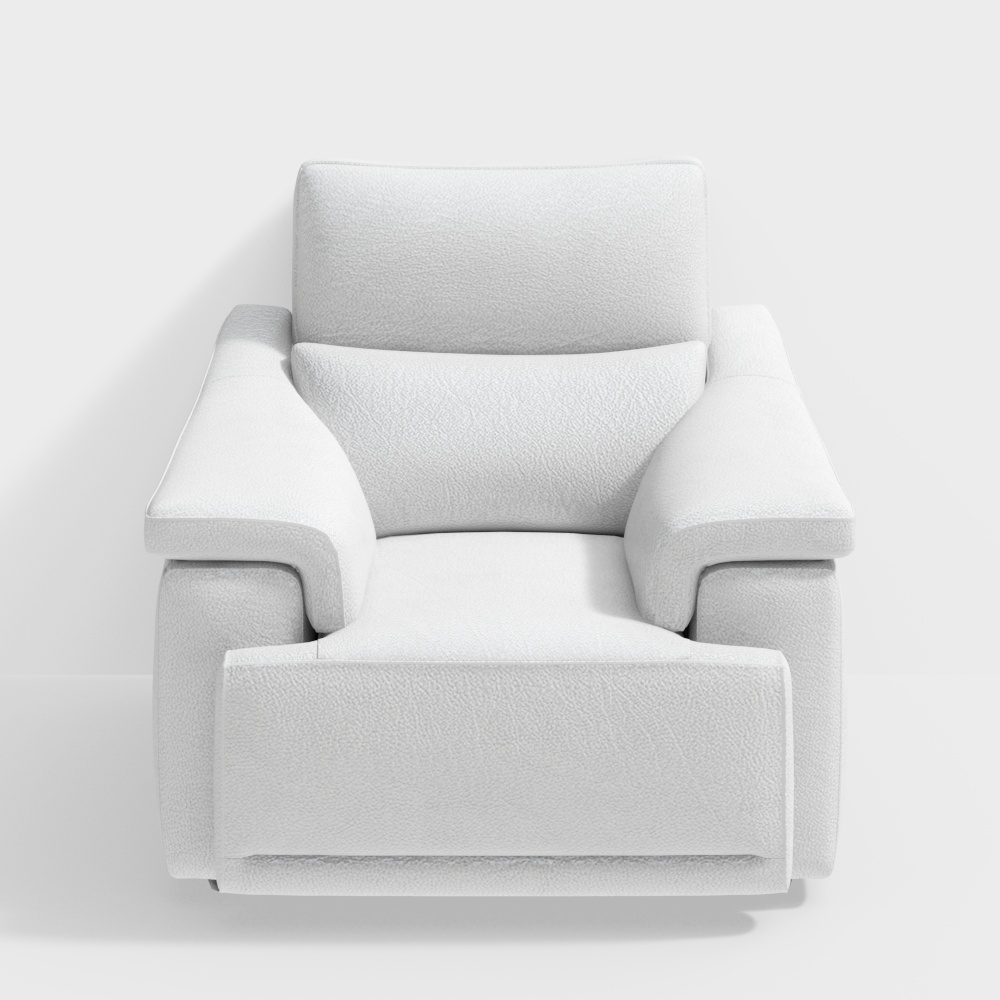 Sillón individual Brama C070 de NATUZZI en cuero blanco