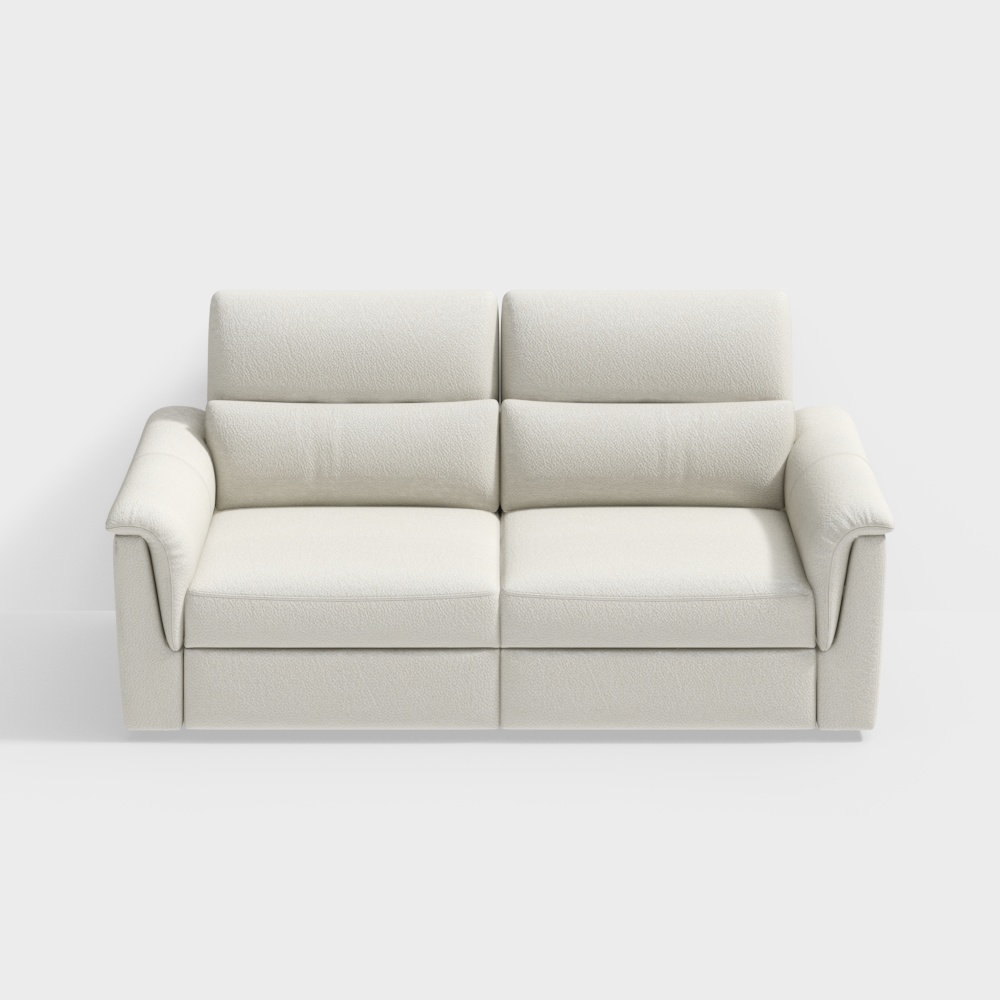 Sillón de amor de piel blanca NATUZZI C176 Amorevole