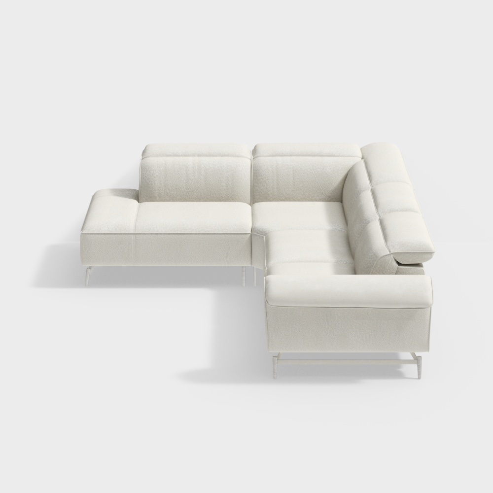 Sillón de cuero beige y blanco elegante NATUZZI C143