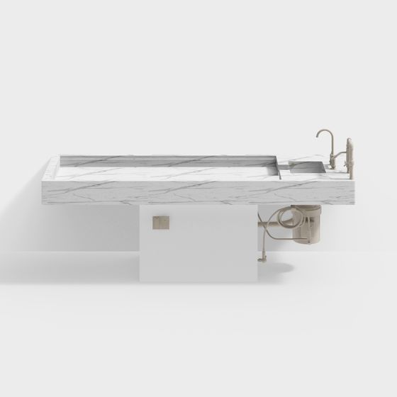 Elegant Marble Sink 3D Model for Contemporary Spaces