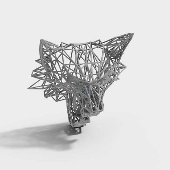 Futuristic Geometric Wolf Head 3D model