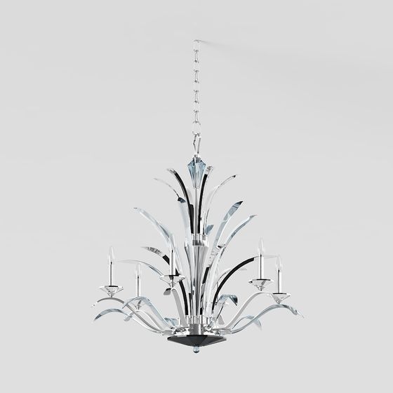 Crystal Flower Pendant Light 3D model