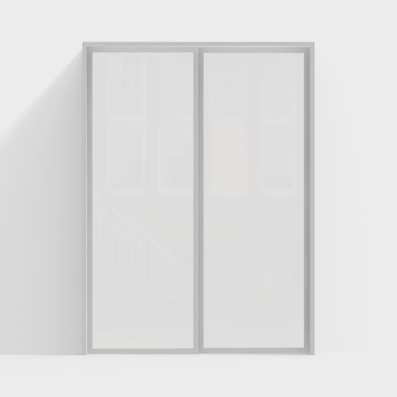 Elegant Glass Sliding Door 3D model for Contemporary Spaces