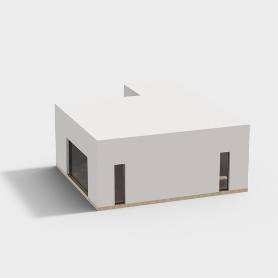 Urban Cottage Low Poly 3D Model