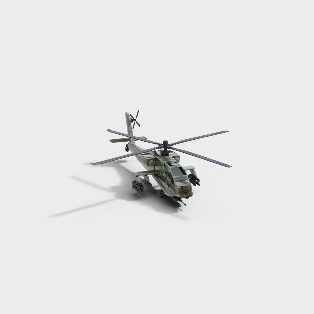 Low-Polygon Military Helicopter 3D model