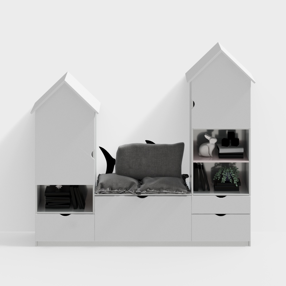 Italian style living room bookshelf