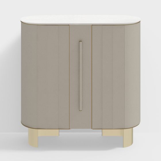 Elegant Rounded Storage Cabinet 3D model