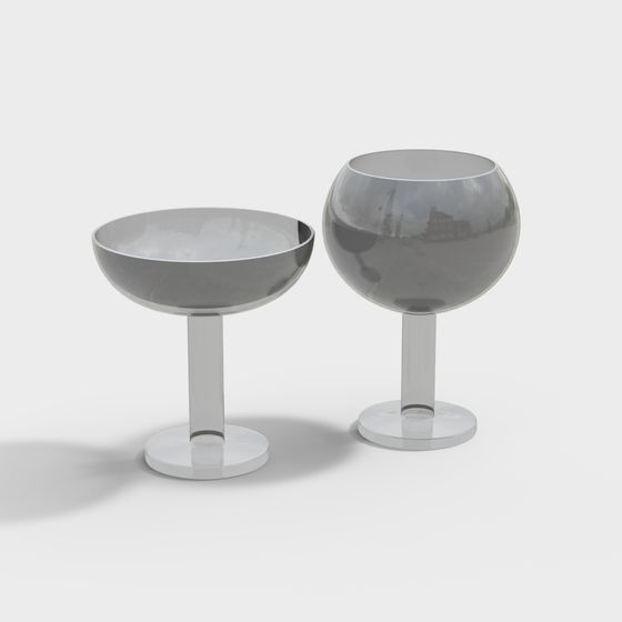 Elegant Low-Poly Goblet Set 3D model