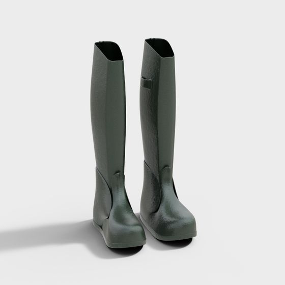 어두운 녹색 비 오는 부츠